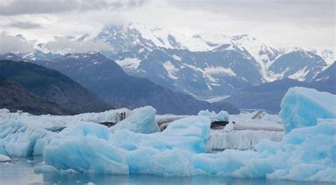 Columbia Glacier Retreating to the Sea in Alaska