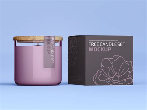 Free Scented Jar Glass Candle Packaging Mockup PSD Set - Good Mockups