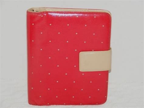 FRANKLIN COVEY RED with POlKA DOTS 7 RING DAY PLANNER BINDER & INSERTS GUC #FranklinCovey Office ...