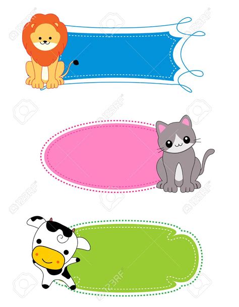 1011x1300 Name Tags For Kids Clipart | Cute animal clipart, Animal pictures for kids, Nametags ...