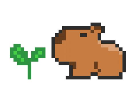 Capybara illustration. Cute animal capybara in pixel art 24649110 ...