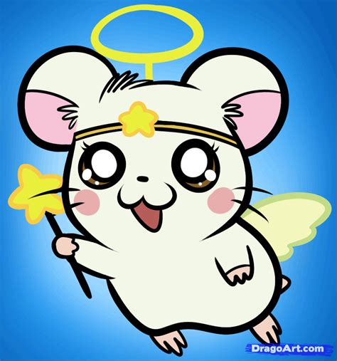 Hamtaro: How to Draw Harmony by Dawn Darko / DragoArt | Hamster cartoon, Guided drawing, Drawings