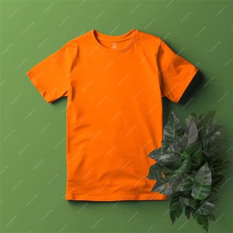 Premium AI Image | Orange Tshirt Mockup on dynamic plain background ...