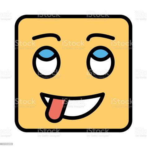 Stuck Out Emoji Emoticon Stock Illustration - Download Image Now - Art, Backgrounds, Closed - iStock