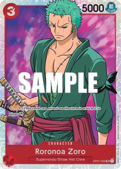 OP01-025 Roronoa Zoro Super Rare One Piece TCG Card:: Unicorn Cards - YuGiOh!, Pokemon, Digimon ...