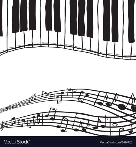 Piano keys and music notes Royalty Free Vector Image