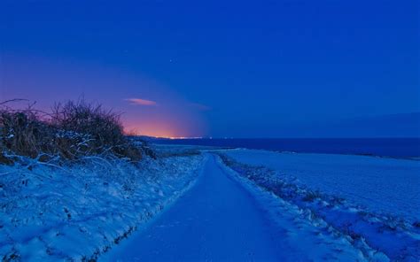 Blue winter night wallpaper | nature and landscape | Wallpaper Better