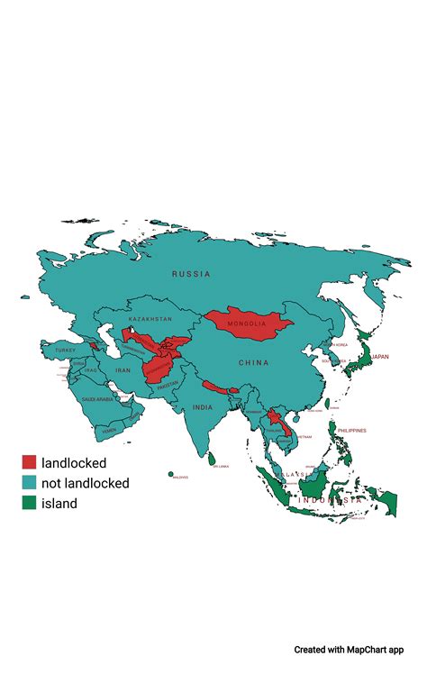 landlocked countries in asia : Maps