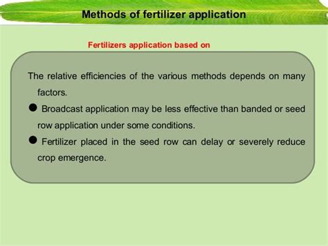 Methods of Fertilizer Application