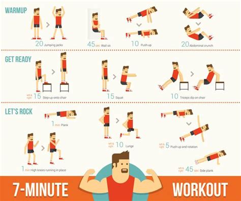 7 minute workout infographic 663825 Vector Art at Vecteezy