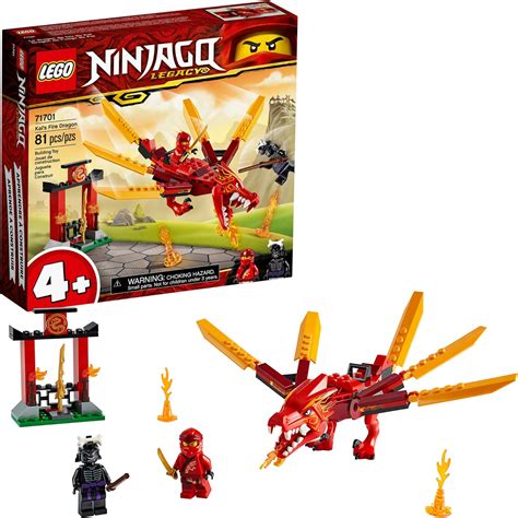 LEGO NINJAGO Legacy Kai’s Fire Dragon 71701 Dragon Toy Figure Building Kit, New 2020 (81 Pieces ...