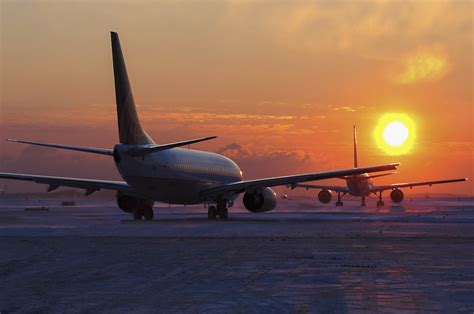 HD wallpaper sunset airport