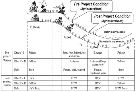 Schematic diagram of cropping pattern in different land types in pre...