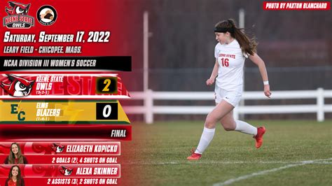 Kopicko, Moritz Lead Women’s Soccer Past Elms 2-0 - Keene State College