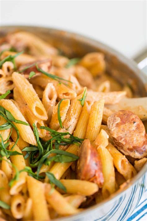 Spicy Cajun Pasta Skillet with Sausage- Andouille Sausage Pasta Recipe