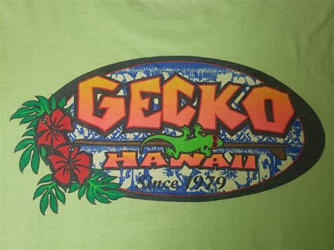 Vintage 90's Gecko Sz Large Hawaii Neon Front/Back Sk… - Gem