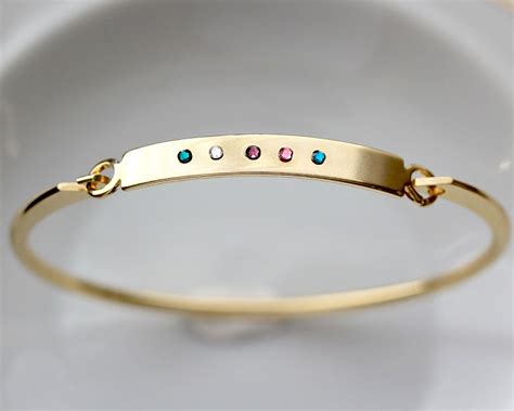 Birthstone Bangle Bracelet Personalized Birthstone Bangle - Etsy