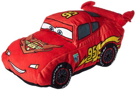 Buy Cars Plush Stuffed Lightning Mcqueen Red Pillow Buddy - Kids Super Soft Polyester Microfiber ...