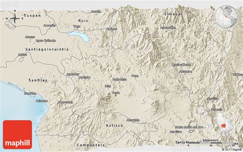 Shaded Relief 3D Map of Tepic