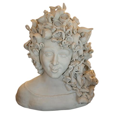 Sicilian Artist Made White Wear Porcelain Medusa Sculpture For Sale at ...