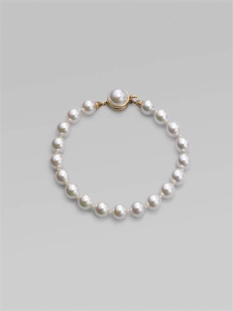 Lyst - Majorica 8mm White Pearl Strand Bracelet in White