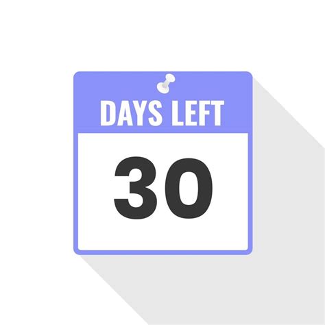 30 Days Left Countdown sales icon. 30 days left to go Promotional ...