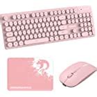 Wireless Keyboard and Mouse Combo, 2.4G Wireless Retro Circular Floating keycap, Suitable for PC ...