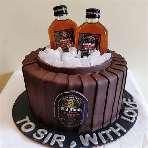 Old Monk Fondant Rum Cake - Cake House Online