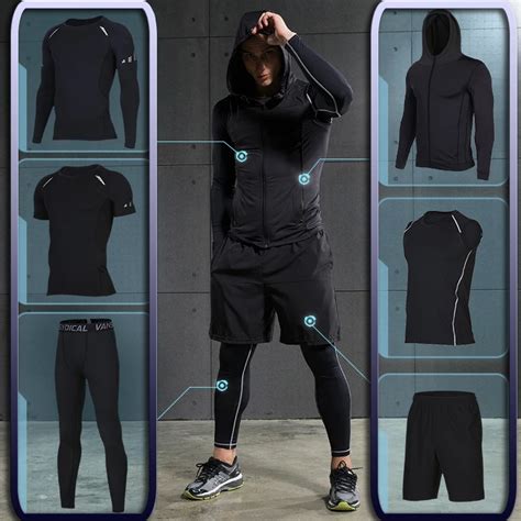 Men's Gym training Fitness sportswear Athletic physical workout Clothes ...