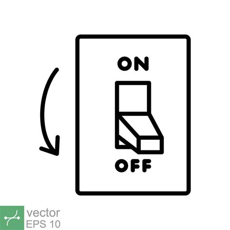 Light off, electric switch icon. Simple outline style. Power turn off button, toggle switch of ...