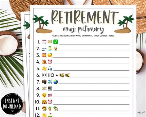 Retirement Emoji Pictionary Party Games Retirement Game - Etsy