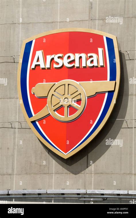 Close up of Arsenal Gunners football club team badge & business logo ...