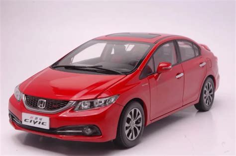 1:18 Diecast Model for Honda Civic 9 2014 Red Alloy Toy Car Miniature Collection Gifts MK9-in ...