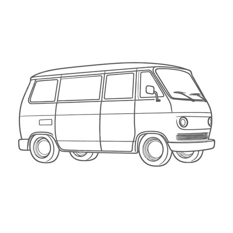 Volkswagen Karosserie Van Coloring Page Outline Sketch Drawing Vector, Wing Drawing, Ring ...