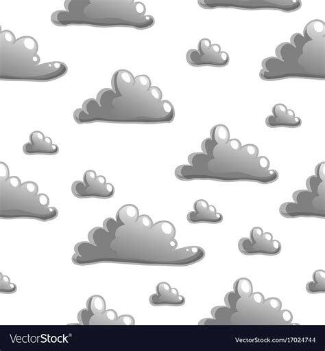 Seamless pattern with cartoon grey clouds Vector Image