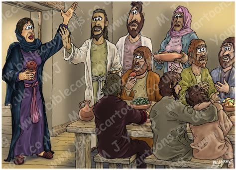 Bible Cartoons: Mark 16 - Resurrection of Jesus - Scene 07 - Disbelief