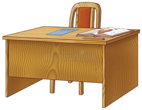 Table school teachers stock illustration. Illustration of furniture ...