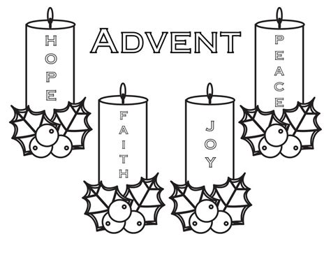 Advent Wreath Coloring Page / Printable Catholic Coloring Page / Advent ...