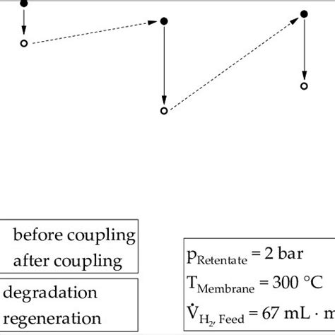 Degradation and regeneration behavior of the membrane: Hydrogen flow ...