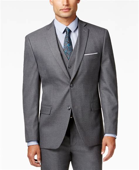 Alfani Traveler Men's Grey Solid Slim-Fit Suit Jacket - Walmart.com