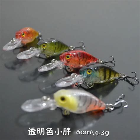 Cheap transparent color lures rock \ little fat bass lure fishing Culter blackfish mandarin ...