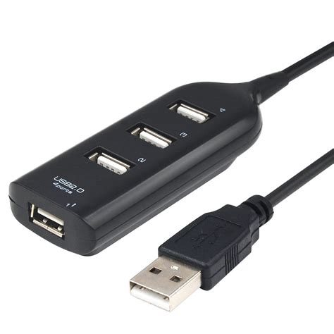 Hub Sdoppiatore 4 Porte USB 2.0 Multi Porta per Laptop PC Notebook Splitter Nero | Laptop ...