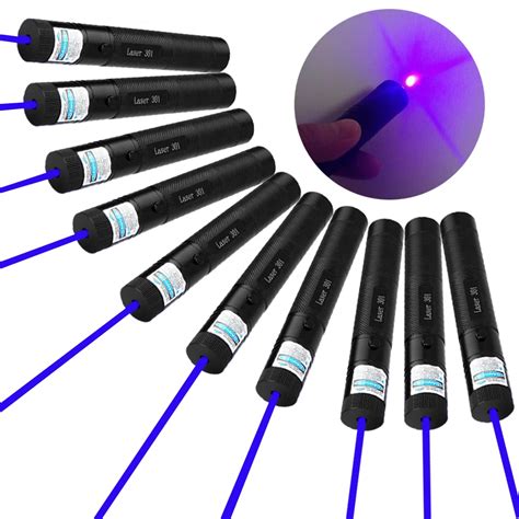 10PCS 301 Blue Laser Pointer Pen Focus 532NM Zoom Burning Visible Adjustable Beam Puntero Laser ...