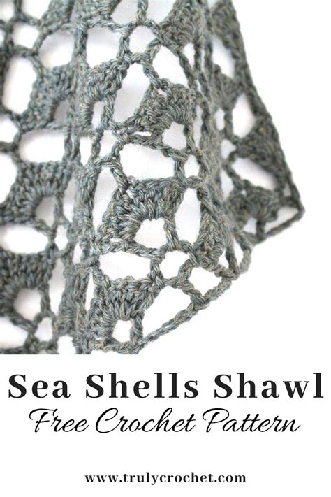 Sea Shells Shawl - Free Crochet Pattern - Truly Crochet | Crochet lace scarf pattern, Crochet ...