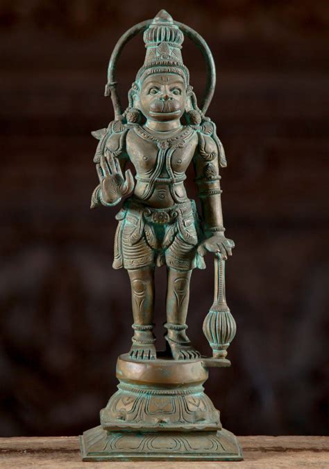 SOLD Bronze Abhaya Mudra Hanuman Statue 13" | Mudras, Hanuman, Statue