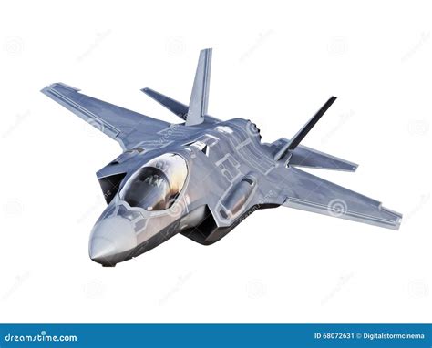 View of a F35 Jet Aircraft Isolated on a White Background. Stock Illustration - Illustration of ...