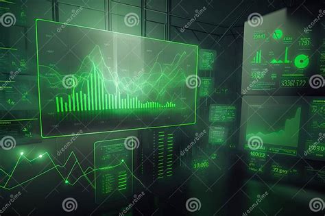 Green Abstract Background, Screens, Monitors, Displays, Interfaces, Charts, Rectangulars ...