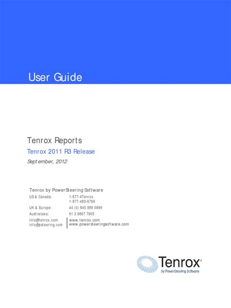 Tenrox Reports Guide ENG - 2011 | PDF | Debits And Credits | Application Software