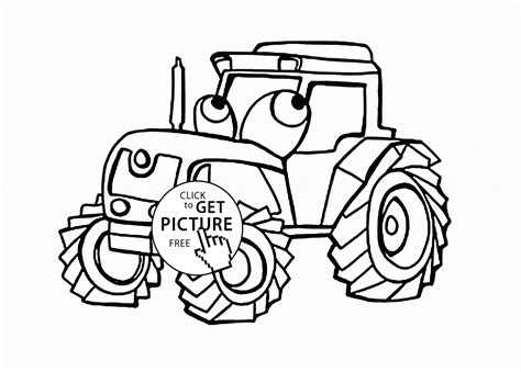 Funny Tractor coloring page for kids, transportation coloring pages printables free - Wupps ...