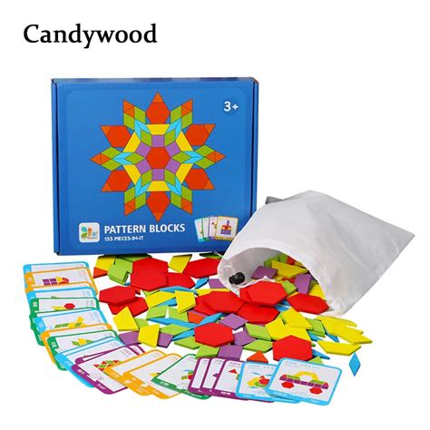 Candywood 155pcs Geometric shape Creative Puzzle Children kids Early ...